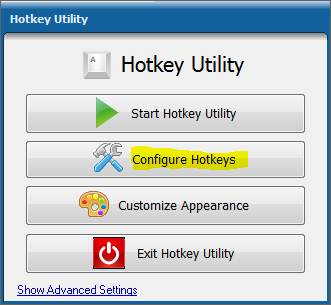 Hotkey Utility Start Page